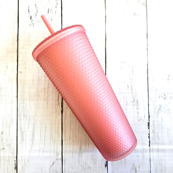 🆕️Starbucks 2022 Valentine's Soft Touch Pink Lemonade Studded Venti Tumbler Cup - Picture 10 of 13